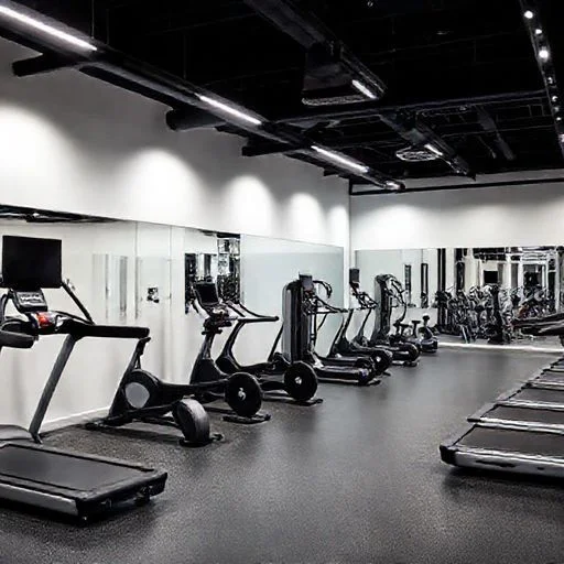 Futuristic treadmill with holographic display